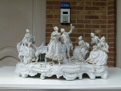 style A monumental group of a musical family in Volkstedt white porcelain, Germany 1940