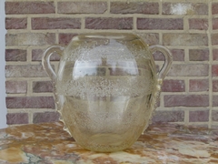 Art-deco style Daum Nancy etched vase  in glass, France 1920