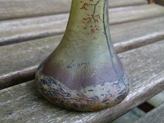 Art-nouveau style Nice cameo glass etched vase with a landscape, France 1905