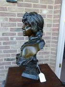 Art-nouveau style Sculpture buste of a lady by E. Villanis 