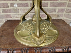 Art-nouveau style Table lamp  in bronze and glass, Austria 1890