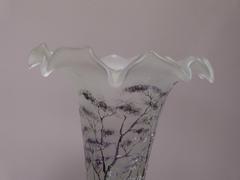 Art nouveau style Vase in Legras style in glass and enamel, France 1920