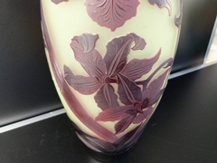 Art nouveau style Vases signed D'Argental in etched cameo glass, France 1910