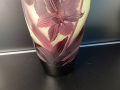 Art nouveau style Vases signed D'Argental in etched cameo glass, France 1910