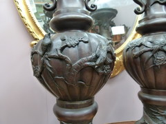 Asiatique style Pair Japanese vases Meiji  in patinated bronze, Japan 1890