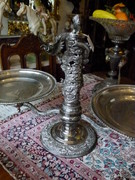 Asiatique style Turning centerpiece in silverplated metal 1920