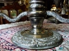 Asiatique style Turning centerpiece in silverplated metal 1920