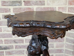 Barock style Nice carved pedestal with child in walnut, France 1880