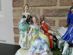 Bell epoque style German Scheibe Alsbach porcelain group of a musical, Germany 1930