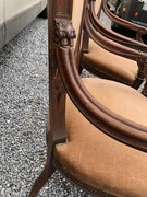 Bell epoque style Pair armchairs in walnut, France 1900
