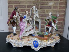 Belle epoque style Group of musical people in porcelain, Germany Volkstedt 1930