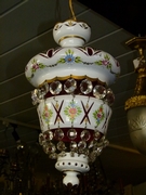 Belle epoque style Lamp  in opaline and crystal, Belgium 1900