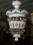 Belle epoque style Lamp  in opaline and crystal, Belgium 1900