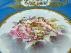 Belle epoque style Porcelain plate with romantic scene in porcelain,Sévres, France ,Sévres 1880
