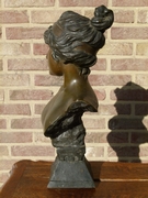 Belle epoque style Sculpture of a lady,s buste by E. Villanis 