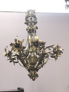 style Chandelier style maison Charles with flowers in bronze, France 1920