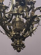 style Chandelier style maison Charles with flowers in bronze, France 1920