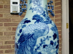 style Chinese porcelain vase with a bird, China
