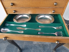 Christofle vendome style 111 pieces Cutleryset in original box in silverplated , France 1925