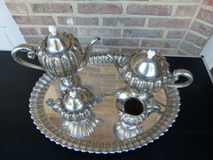 style Coffee and teaset signed E.Isler in 800 silver, Suisse 1870