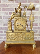 Empire style Clock pendule  in gilt bronze, France 1820