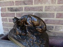 J.p.mene style Sculpture of hunting dog,s in patinated bronze, France 1870