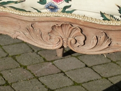Louis 15 style Bench  in carved beech, Belgium 1900