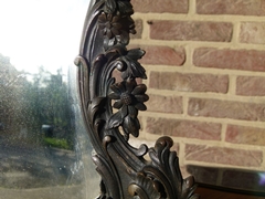 Louis 15 style Make-up or table mirror in patinated bronze, France 1890