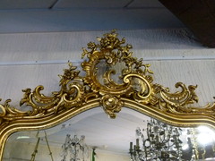 Louis 15 style Gilded mirror and console, France 1880