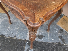 Louis 15 style Small Liége table in carved oak, Belgium 1900