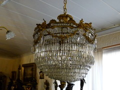 Louis 16 style Lamp whit crystal in bronze, France 1900