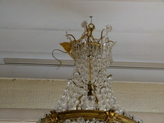 Louis 16 style Lamp with crystals in gilded bronze , France 1890