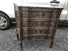 Louis 16 style Nice carved chest of drawers in oak, Belgium 1900
