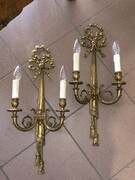 Louis 16 style Pair sconces in bronze, France 1950