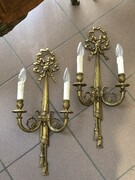 Louis 16 style Pair sconces in bronze, France 1950