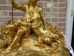 Louis Philippe style Gilded clock in bronze and spelter, France 1870