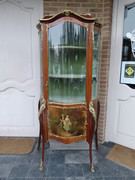Napoleon 3 style Display cabinet with curved glass and vernis-matin, France 1880