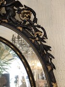 Napoleon 3 style Huge oval mirror with putti,s in wood and plaster, France 1880
