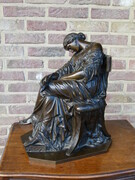 Napoleon 3 style Sculpture of a sleeping lady by J. Cavelier and Barbedienne foundry stamp in bronze, France 1870