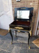 Napoleon 3 style Sewing table  in ebonesed wood and gilded bronze, France 1880