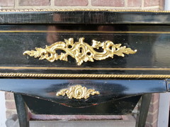 Napoleon 3 style Sewing table  in ebonesed wood and gilded bronze, France 1880