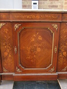 Napoleon 3 style Sideboard with flowers marquetry in different woods  , France 1880
