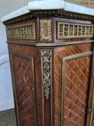 Napoleon 3 style Very high quality side board with marqetry and gilt bronze in different woods, France 1870