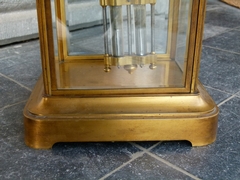 Napoleon III style cage clock by L.Leroy & Cie à Paris in gilded bronze and glass, France 1870