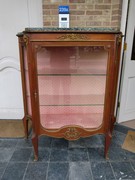 Napoleon III style Display cabinet with curved glass in gilded bronze and mahogany, France 1880
