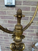Napoleon III style Huge table lamp with 3 putto,s in gilded bronze, France 1880