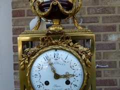 Napoleon III style mantel clock by Emile Colin  in gilded bronze and griot marble, France,Paris 1870