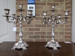 Napoleon III style Pair solid 925 silver candelabra Weight 2083 gr. 1880