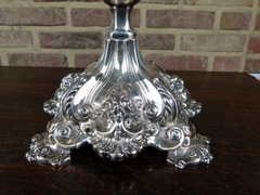 Napoleon III style Pair solid 925 silver candelabra Weight 2083 gr. 1880