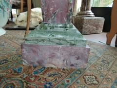 Napoleon III style Piedestal in bicolor marble in gilded bronze and marble, Belgium 1880